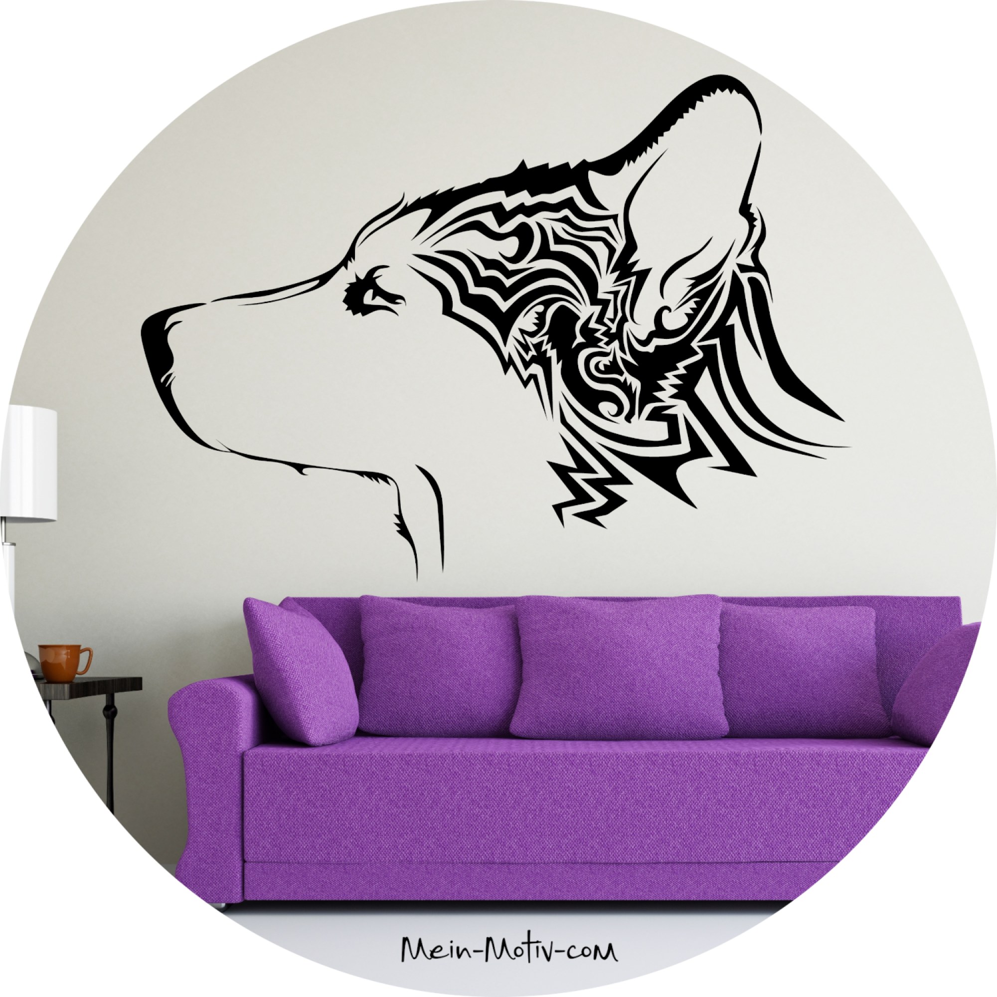 Wandtattoo 12038 Husky Tribal